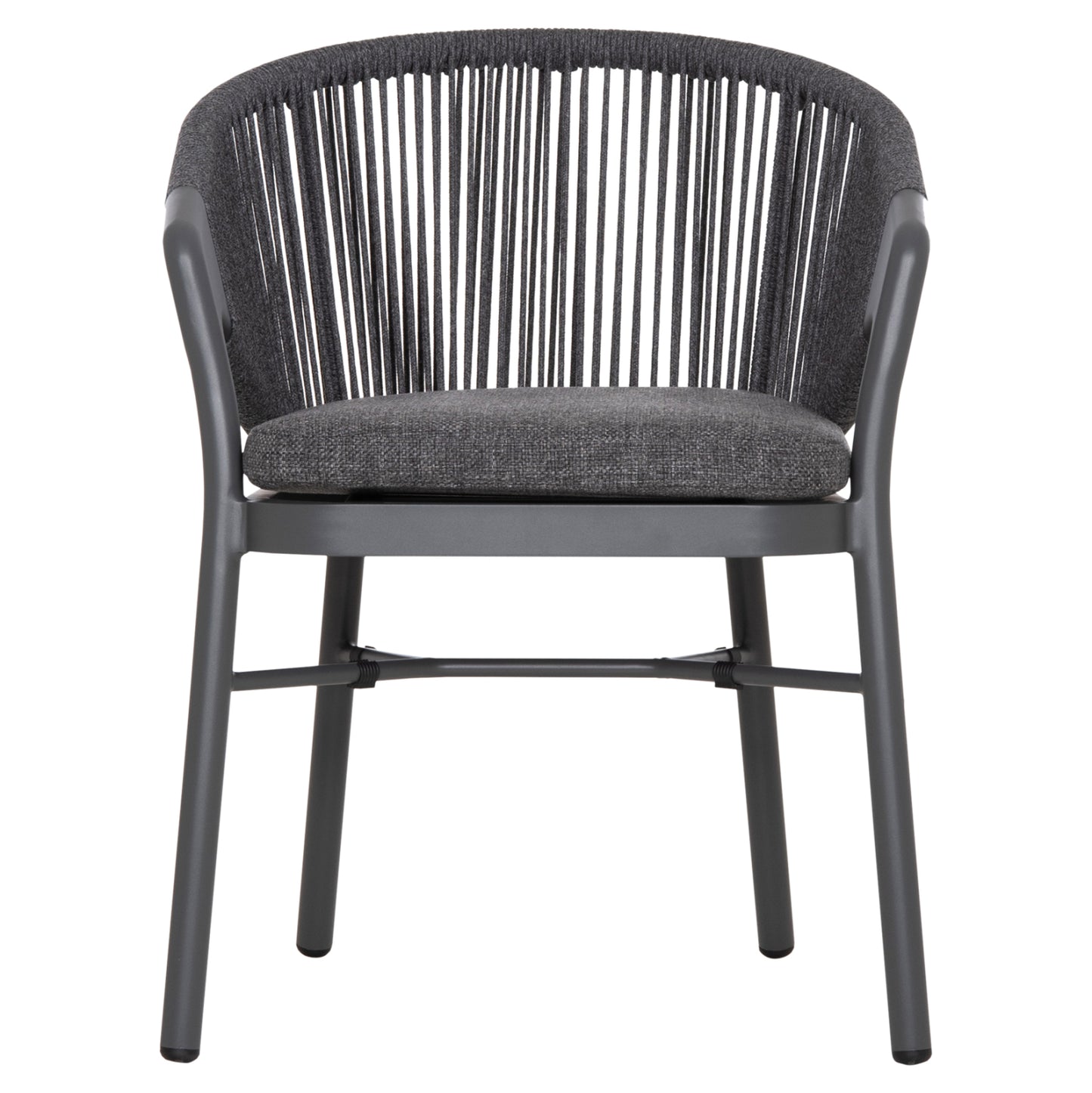 DINING CHAIR XANTION ΗΜ6472.01 GREY ALUMINUM-ROPE-OLEFIN CUSHION 59x60x78Hcm.