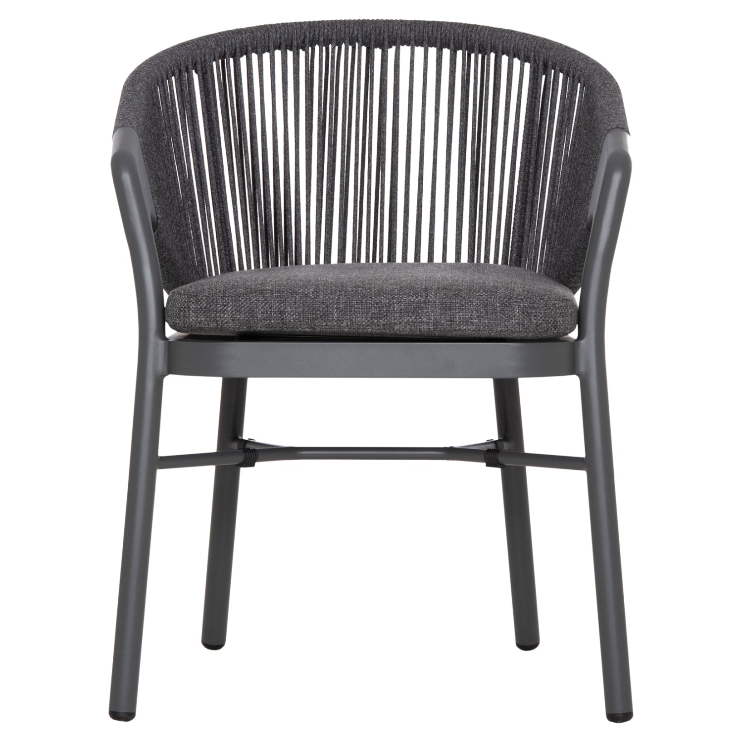 DINING CHAIR XANTION ΗΜ6472.01 GREY ALUMINUM-ROPE-OLEFIN CUSHION 59x60x78Hcm.
