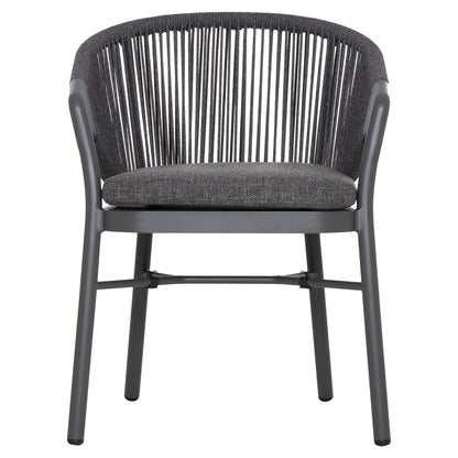 DINING CHAIR XANTION ΗΜ6472.01 GREY ALUMINUM-ROPE-OLEFIN CUSHION 59x60x78Hcm.