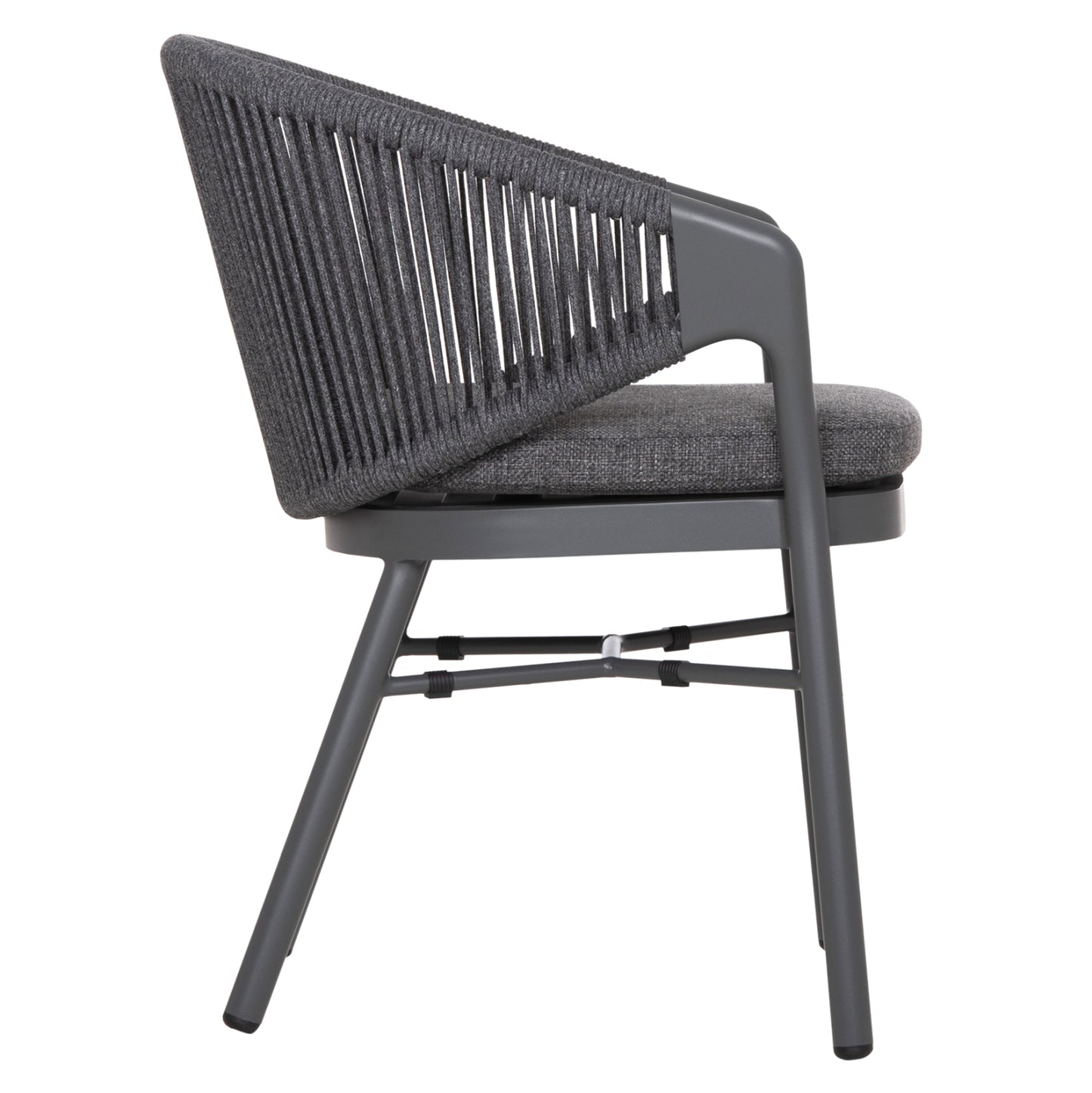 DINING CHAIR XANTION ΗΜ6472.01 GREY ALUMINUM-ROPE-OLEFIN CUSHION 59x60x78Hcm.
