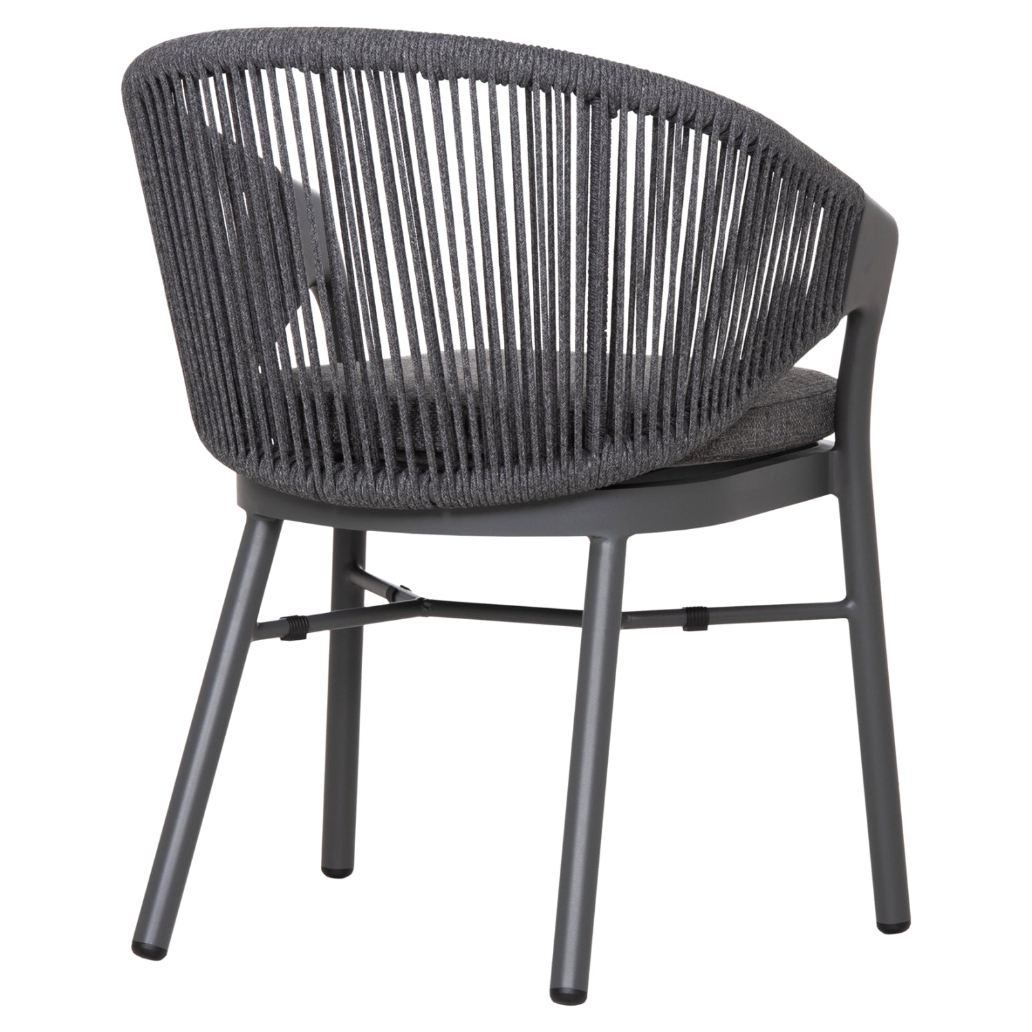 DINING CHAIR XANTION ΗΜ6472.01 GREY ALUMINUM-ROPE-OLEFIN CUSHION 59x60x78Hcm.