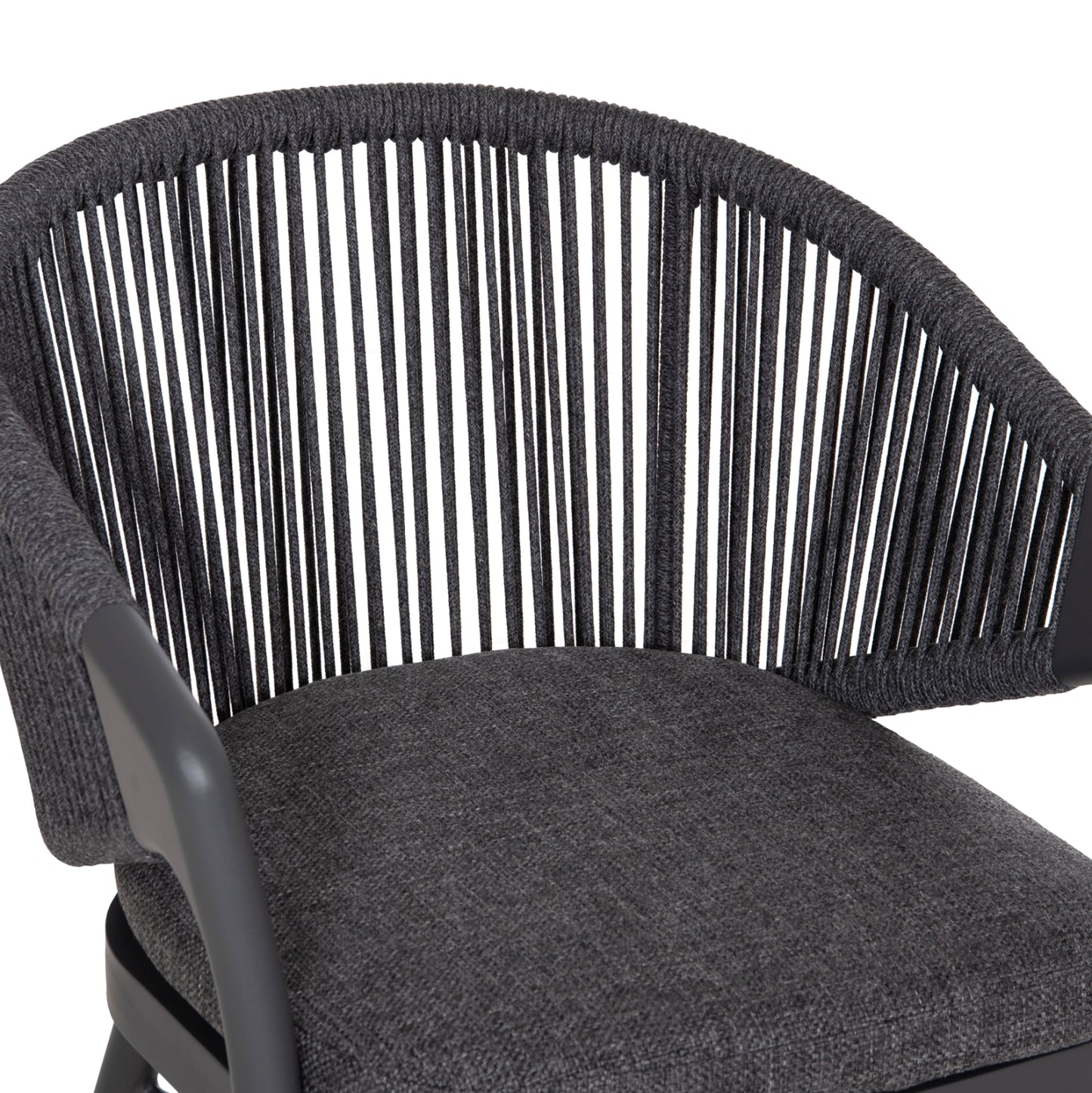 DINING CHAIR XANTION ΗΜ6472.01 GREY ALUMINUM-ROPE-OLEFIN CUSHION 59x60x78Hcm.