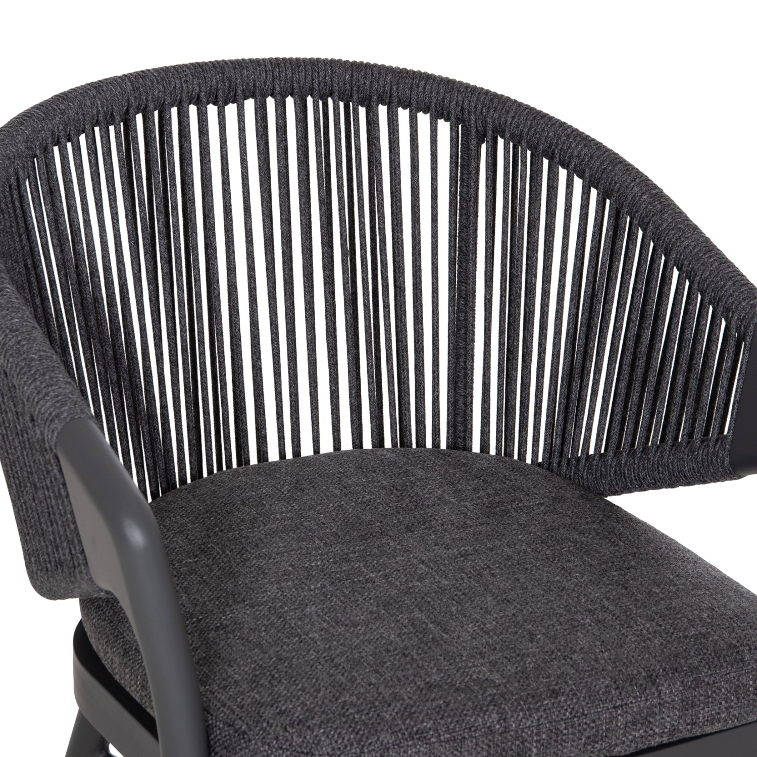 DINING CHAIR XANTION ΗΜ6472.01 GREY ALUMINUM-ROPE-OLEFIN CUSHION 59x60x78Hcm.