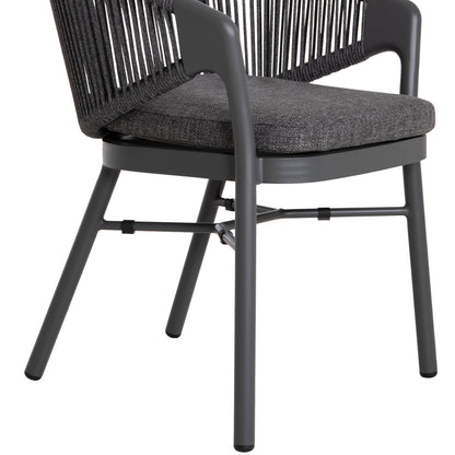 DINING CHAIR XANTION ΗΜ6472.01 GREY ALUMINUM-ROPE-OLEFIN CUSHION 59x60x78Hcm.