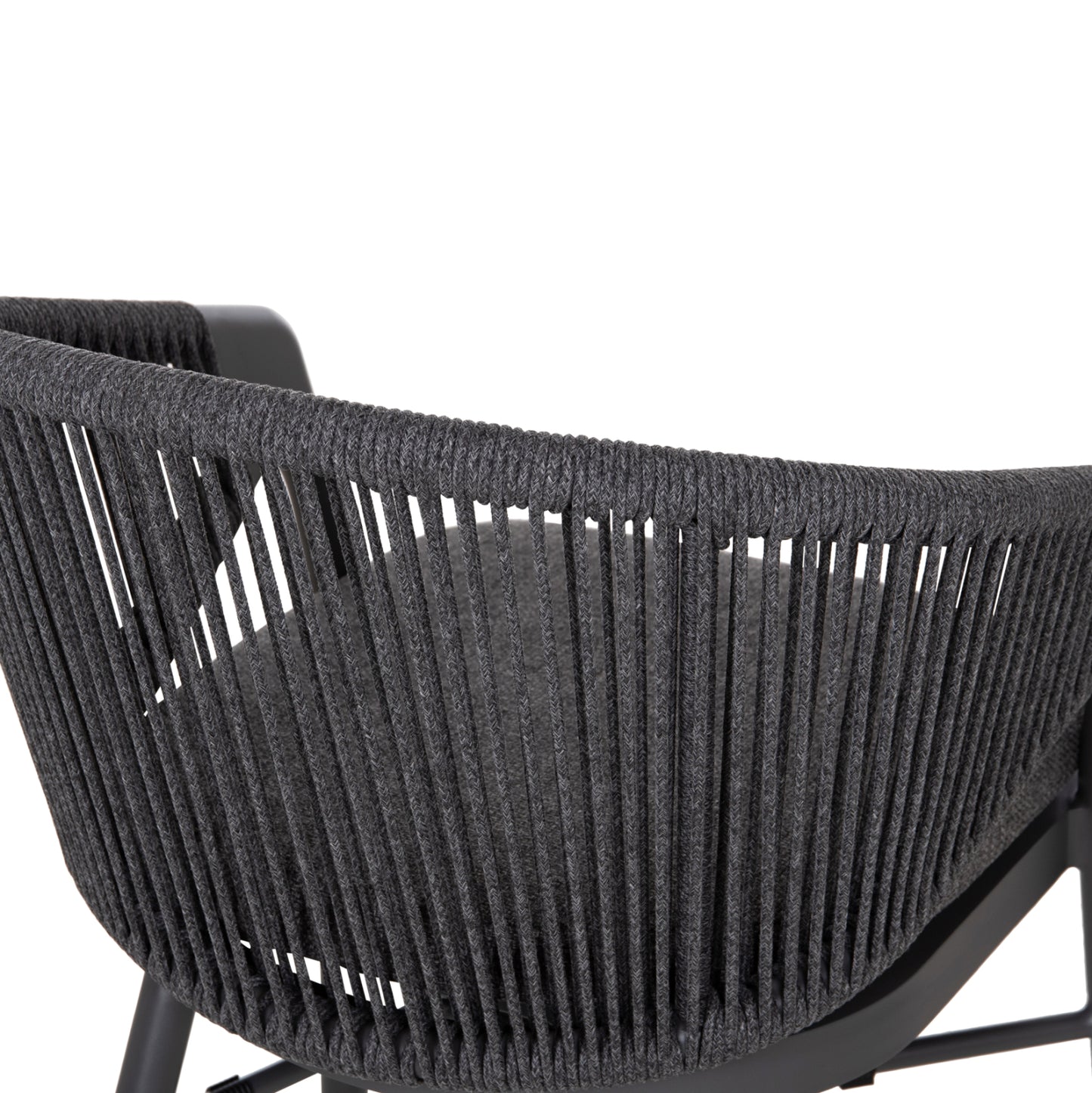 DINING CHAIR XANTION ΗΜ6472.01 GREY ALUMINUM-ROPE-OLEFIN CUSHION 59x60x78Hcm.