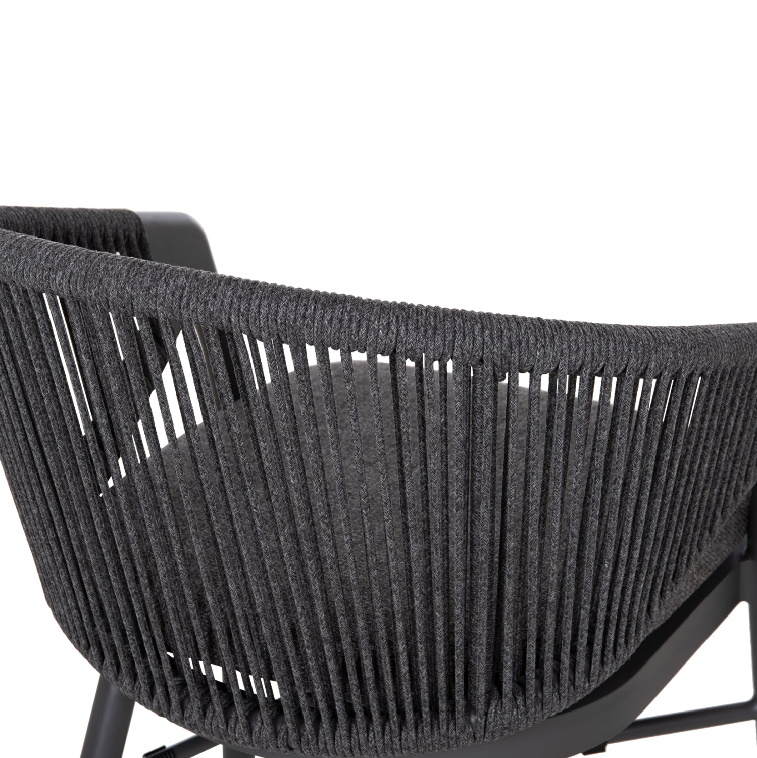 DINING CHAIR XANTION ΗΜ6472.01 GREY ALUMINUM-ROPE-OLEFIN CUSHION 59x60x78Hcm.