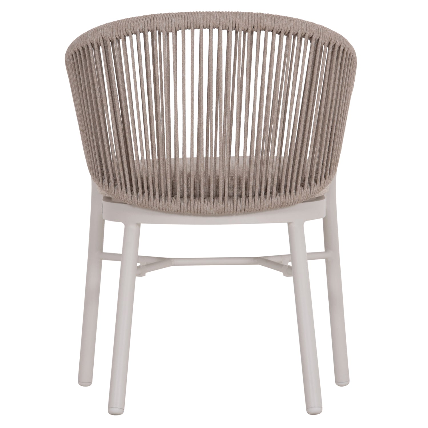 DINING CHAIR XANTION HM6472.02 CREAM WHITE ALUMINUM--ROPE-OLEFIN CUSHION IN LIGHT GREY 59x60x78Hcm.