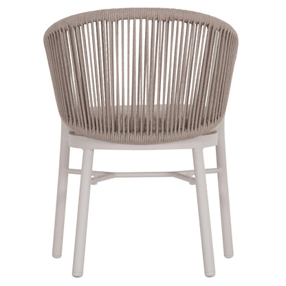 DINING CHAIR XANTION HM6472.02 CREAM WHITE ALUMINUM--ROPE-OLEFIN CUSHION IN LIGHT GREY 59x60x78Hcm.