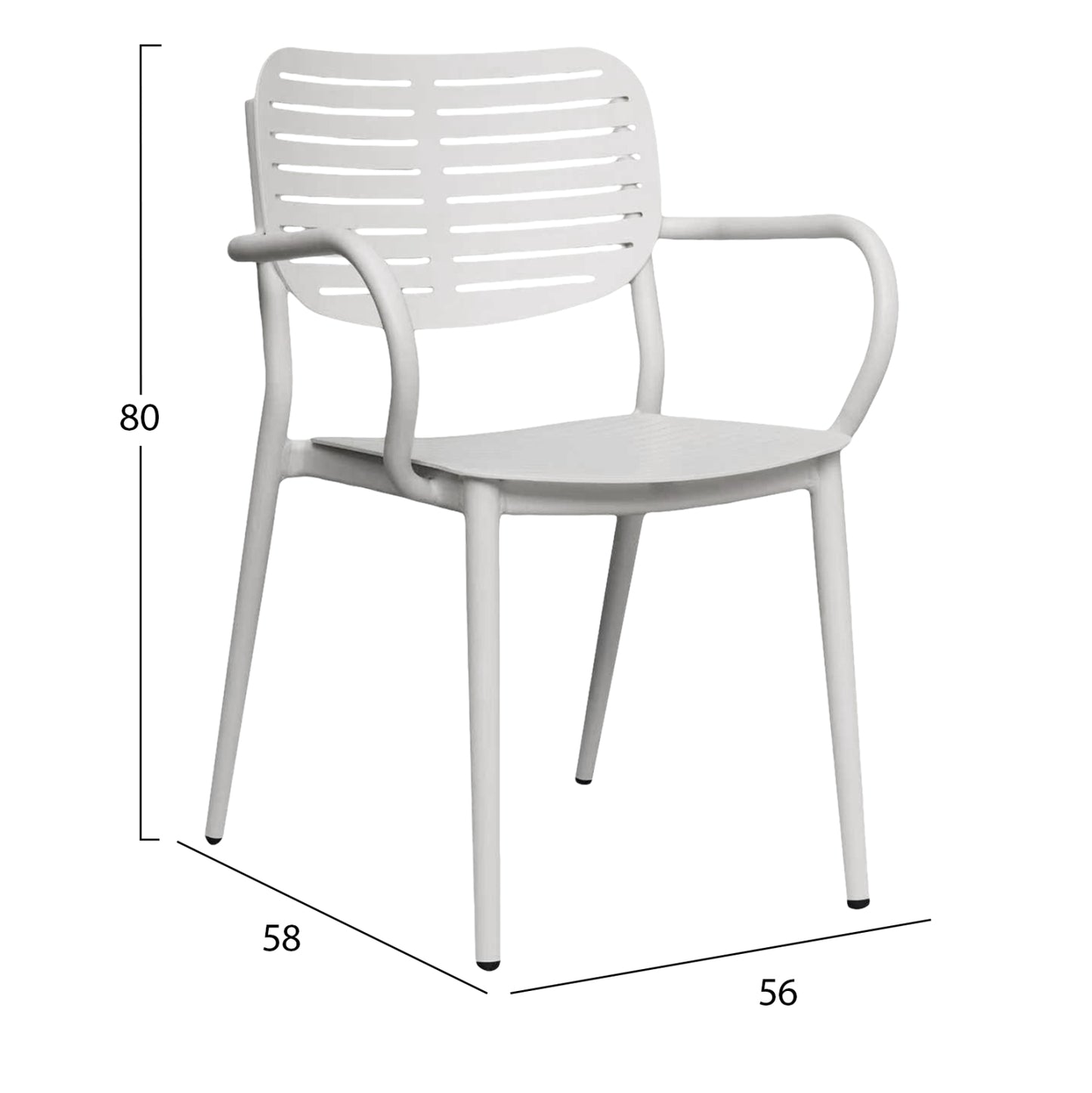 DINING CHAIR HILLIARD HM6644.02 ALUMINUM IN WHITE COLOR 56x58x80Hcm.