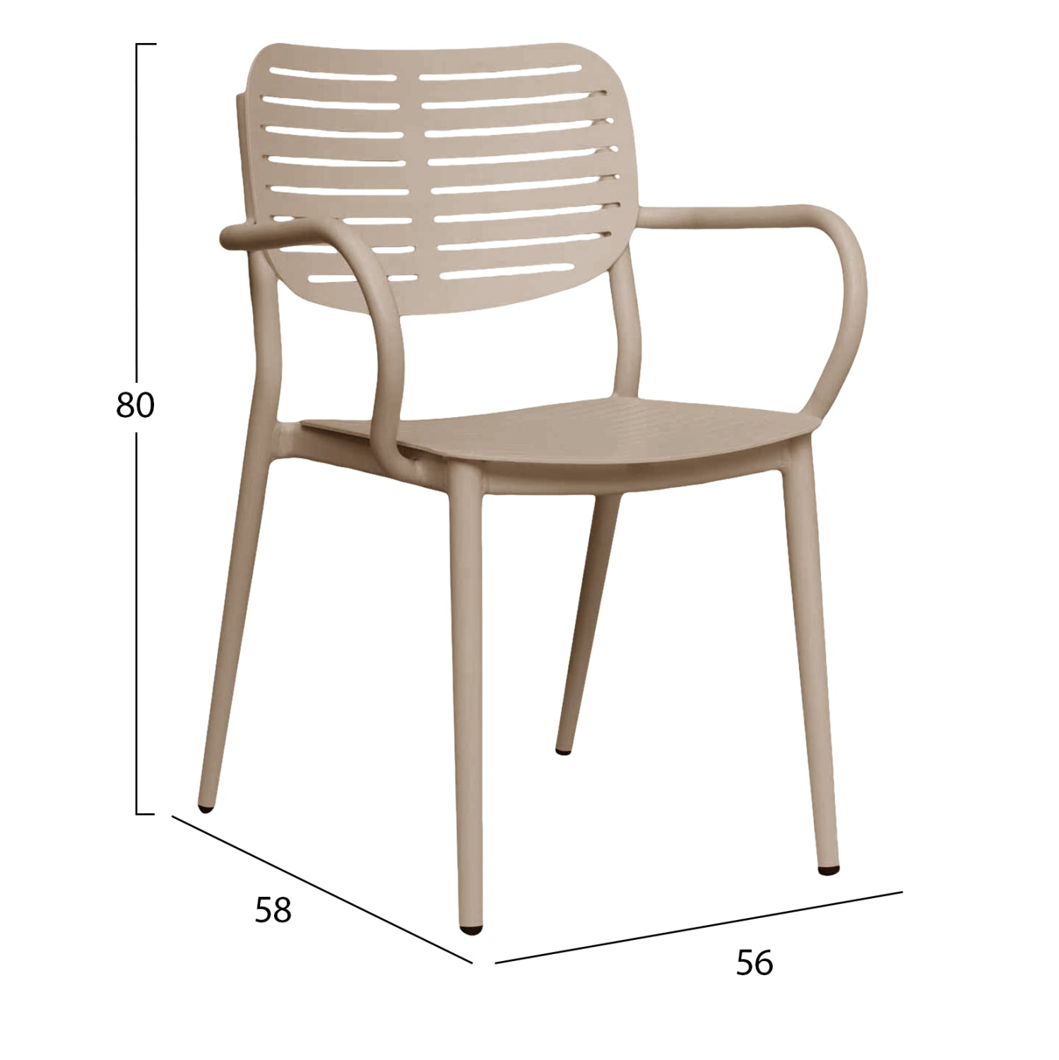DINING CHAIR HILLIARD HM6644.04 ALUMINUM IN CHAMPAGNE COLOR 56x58x80Hcm.