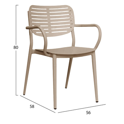 DINING CHAIR HILLIARD HM6644.04 ALUMINUM IN CHAMPAGNE COLOR 56x58x80Hcm.