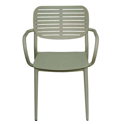 DINING CHAIR HILLIARD HM6644.07 ALUMINUM IN OLIVE GREEN COLOR 56x58x80Hcm.
