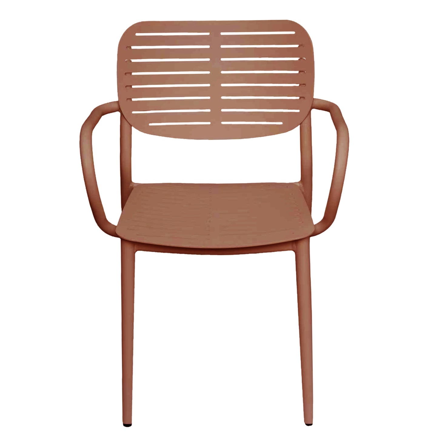 DINING CHAIR HILLIARD HM6644.08 ALUMINUM IN TERRACOTTA COLOR 56x58x80Hcm.