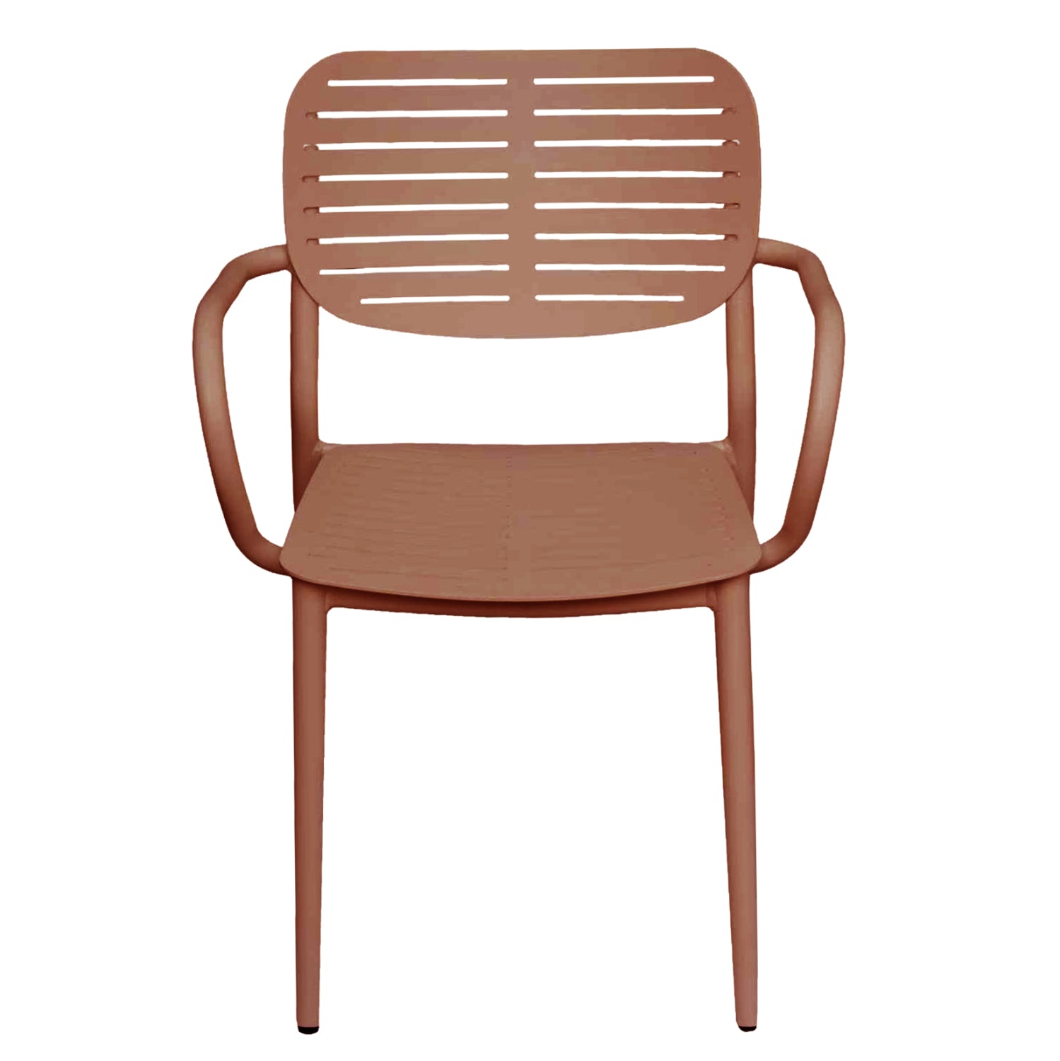 DINING CHAIR HILLIARD HM6644.08 ALUMINUM IN TERRACOTTA COLOR 56x58x80Hcm.
