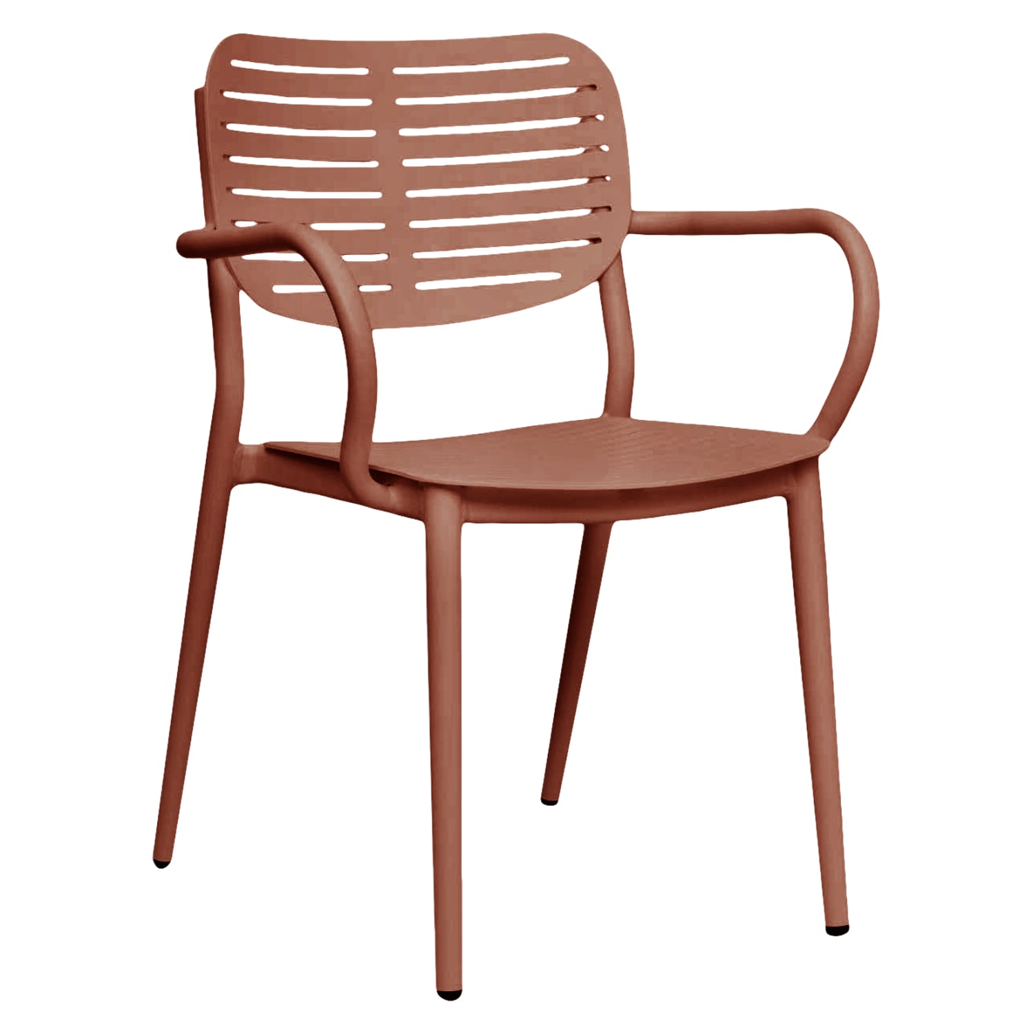 DINING CHAIR HILLIARD HM6644.08 ALUMINUM IN TERRACOTTA COLOR 56x58x80Hcm.