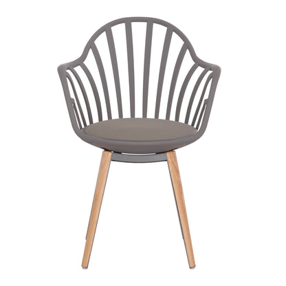 Dining chair HM8049.10 Anais Grey with wooden legs 60x53x86Η cm
