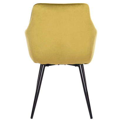 DINING ARMCHAIR LATRELL HM8582.07 OLIVE GREEN VELVET & BLACK METAL LEGS 55x57x84Hcm.