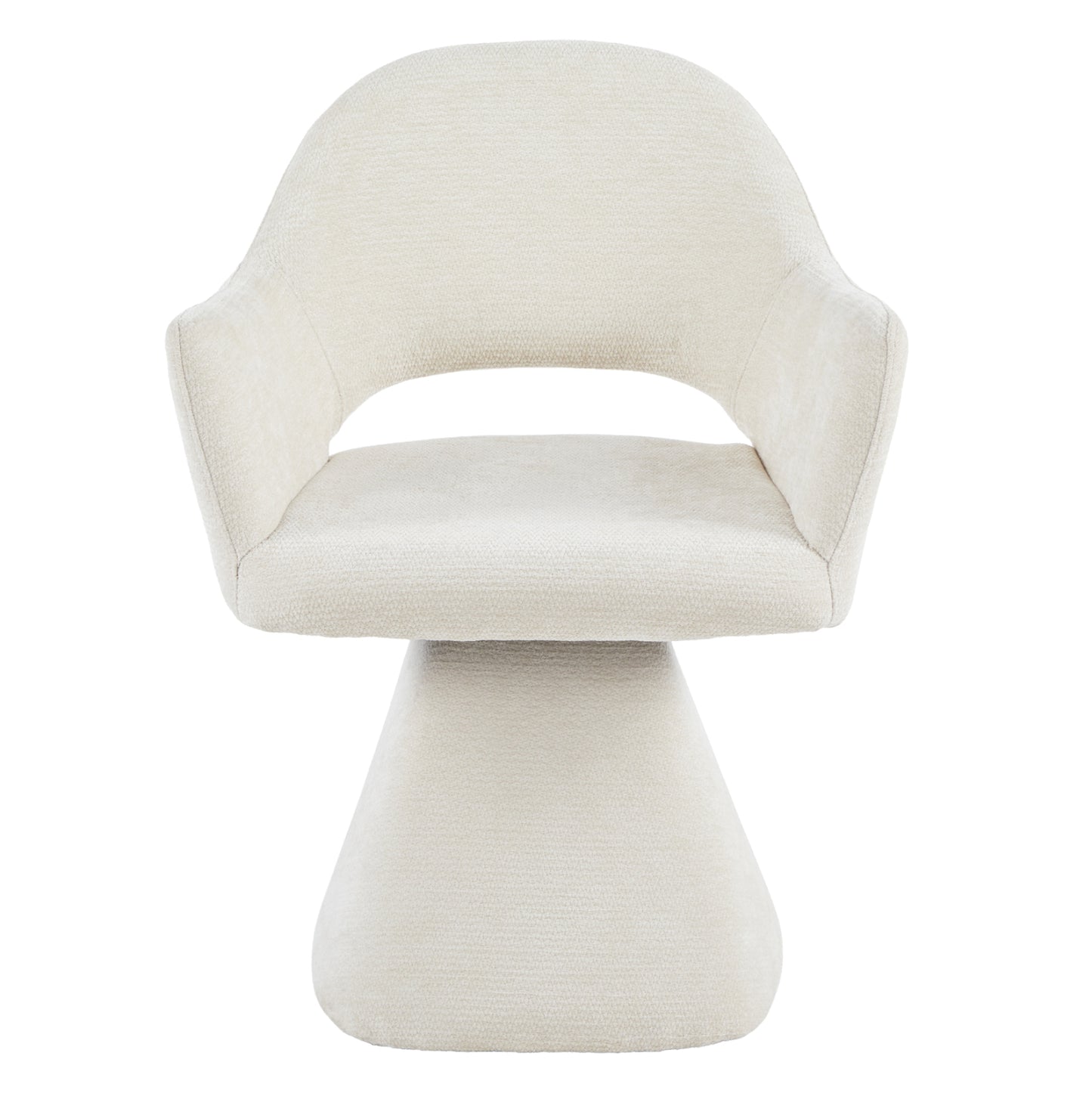 SWIVEL DINING CHAIR SIMA HM18360.02 LINEN FABRIC IN ECRU 64x61x84.5Hcm
