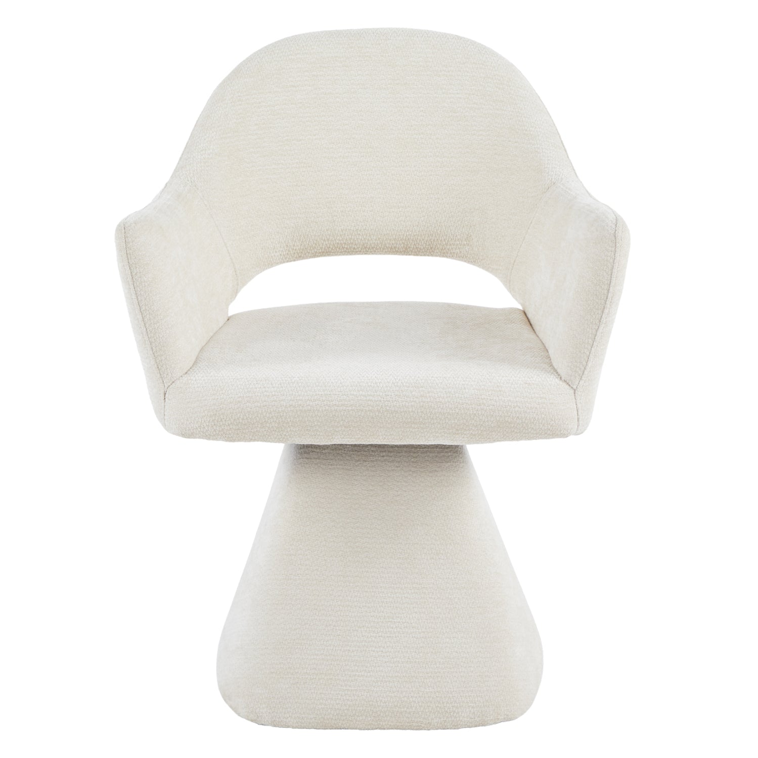 SWIVEL DINING CHAIR SIMA HM18360.02 LINEN FABRIC IN ECRU 64x61x84.5Hcm