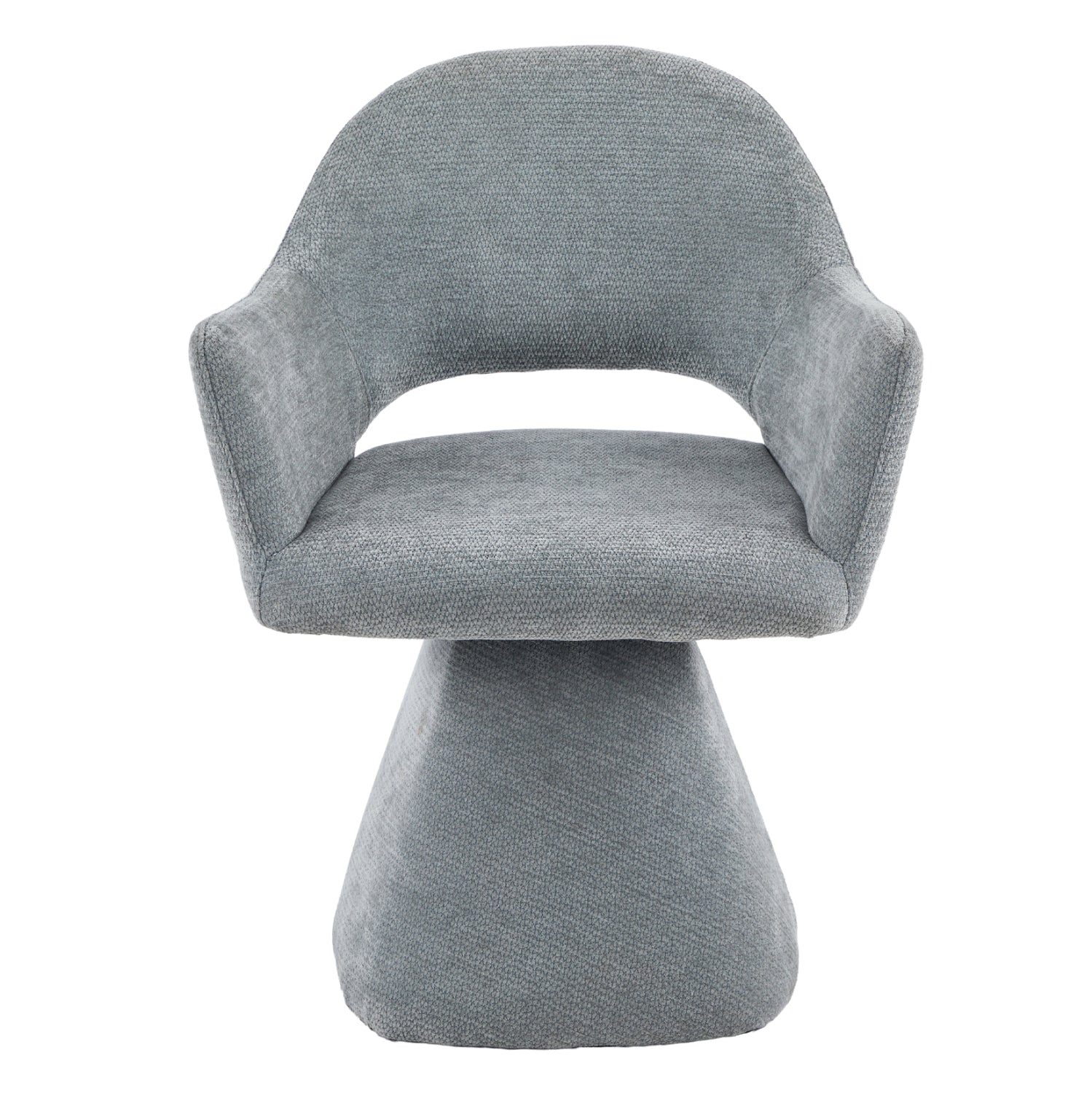 SWIVEL DINING CHAIR SIMA HM18360.01 LINEN FABRIC IN GREY 64x61x84.5Hcm
