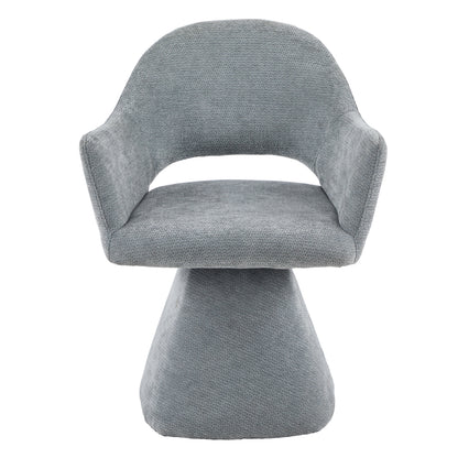 SWIVEL DINING CHAIR SIMA HM18360.01 LINEN FABRIC IN GREY 64x61x84.5Hcm