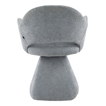 SWIVEL DINING CHAIR SIMA HM18360.01 LINEN FABRIC IN GREY 64x61x84.5Hcm