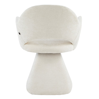 SWIVEL DINING CHAIR SIMA HM18360.02 LINEN FABRIC IN ECRU 64x61x84.5Hcm