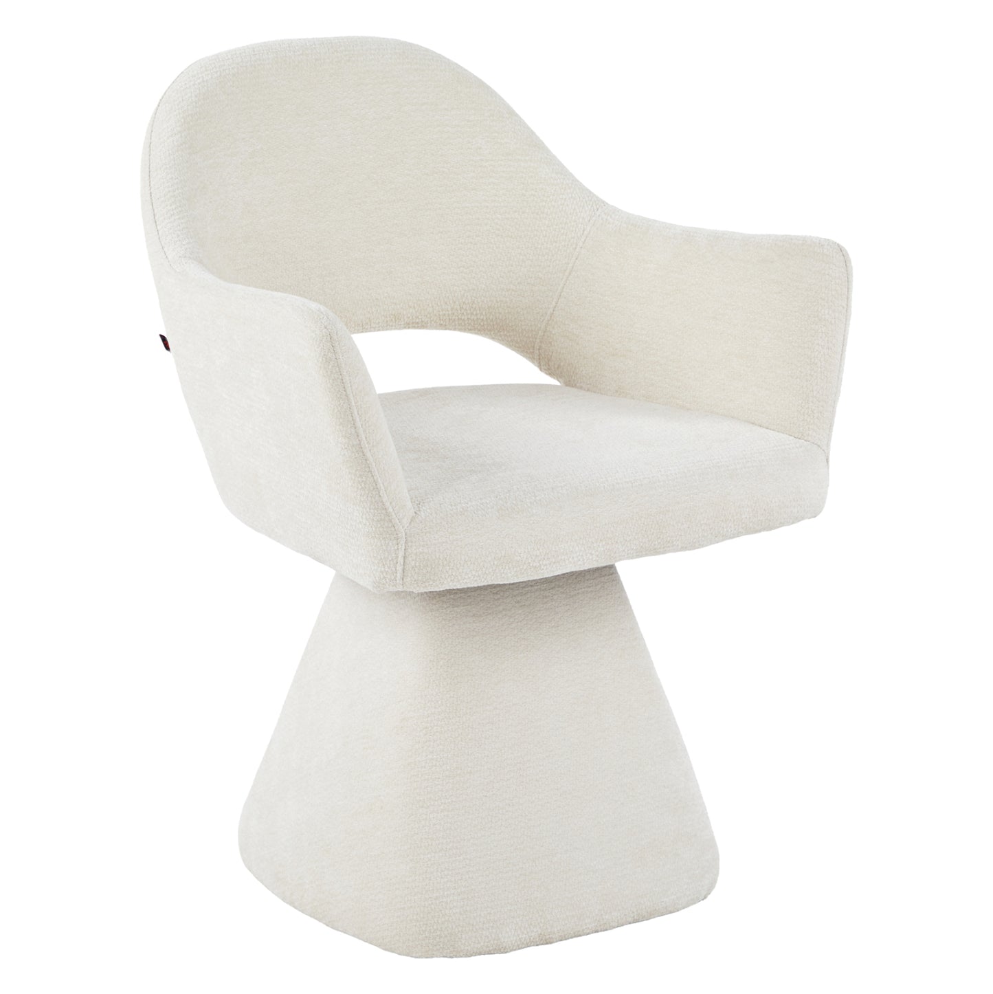 SWIVEL DINING CHAIR SIMA HM18360.02 LINEN FABRIC IN ECRU 64x61x84.5Hcm