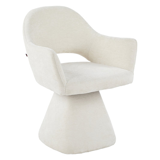 SWIVEL DINING CHAIR SIMA HM18360.02 LINEN FABRIC IN ECRU 64x61x84.5Hcm