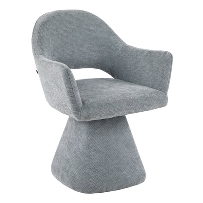 SWIVEL DINING CHAIR SIMA HM18360.01 LINEN FABRIC IN GREY 64x61x84.5Hcm