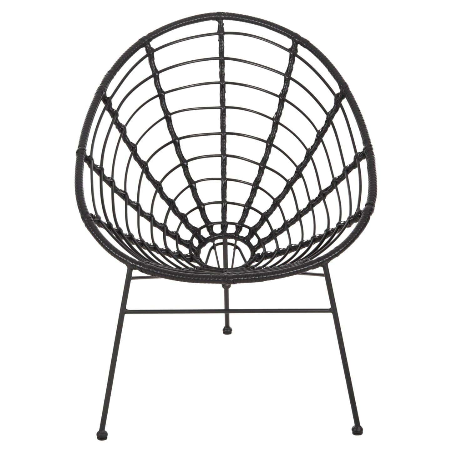 ARMCHAIR NEST-TYPE ALLEGRA HM5458.12 BLACK METAL-WICKER IN BLACK 73x78x88H cm.