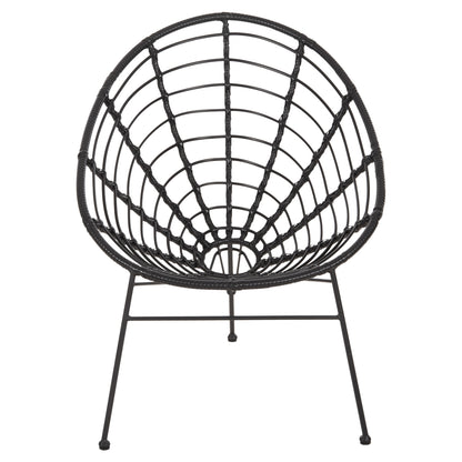 ARMCHAIR NEST-TYPE ALLEGRA HM5458.12 BLACK METAL-WICKER IN BLACK 73x78x88H cm.