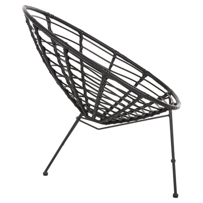 ARMCHAIR NEST-TYPE ALLEGRA HM5458.12 BLACK METAL-WICKER IN BLACK 73x78x88H cm.