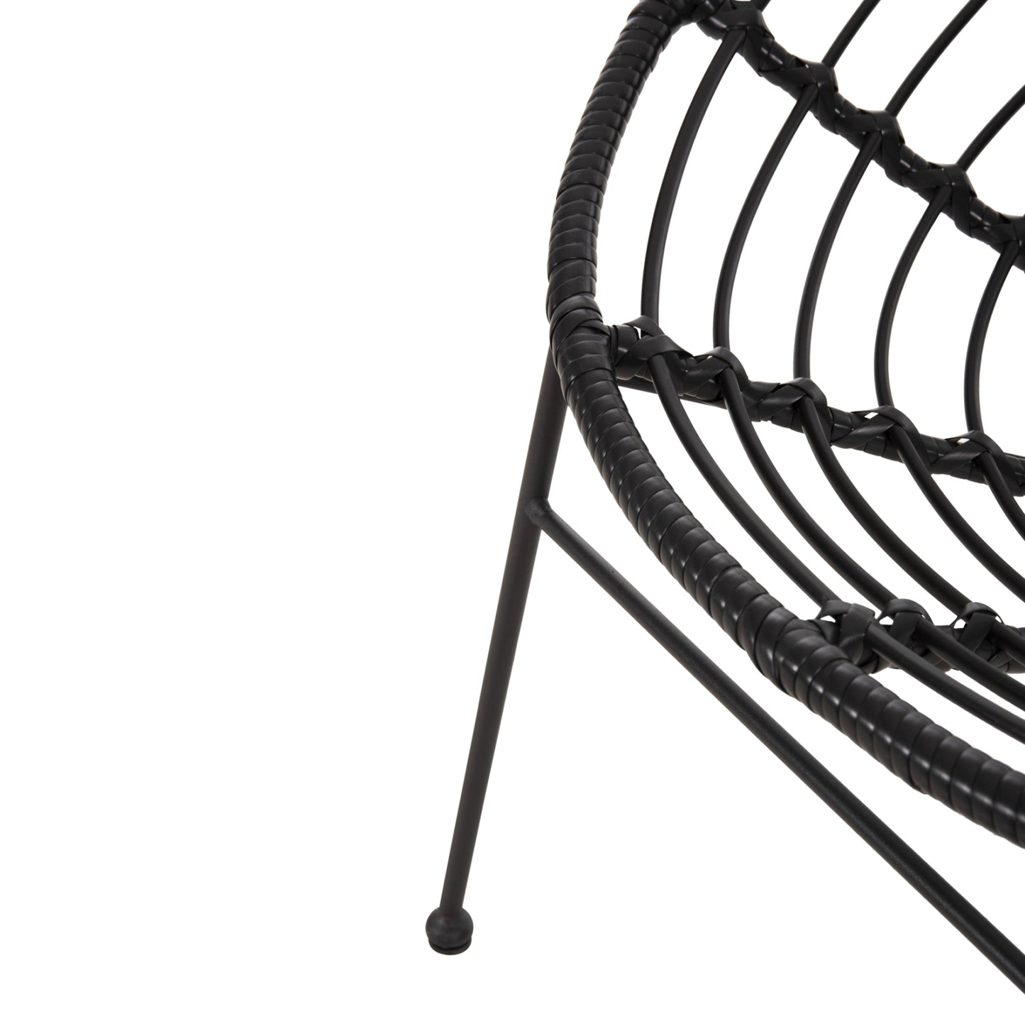 ARMCHAIR NEST-TYPE ALLEGRA HM5458.12 BLACK METAL-WICKER IN BLACK 73x78x88H cm.
