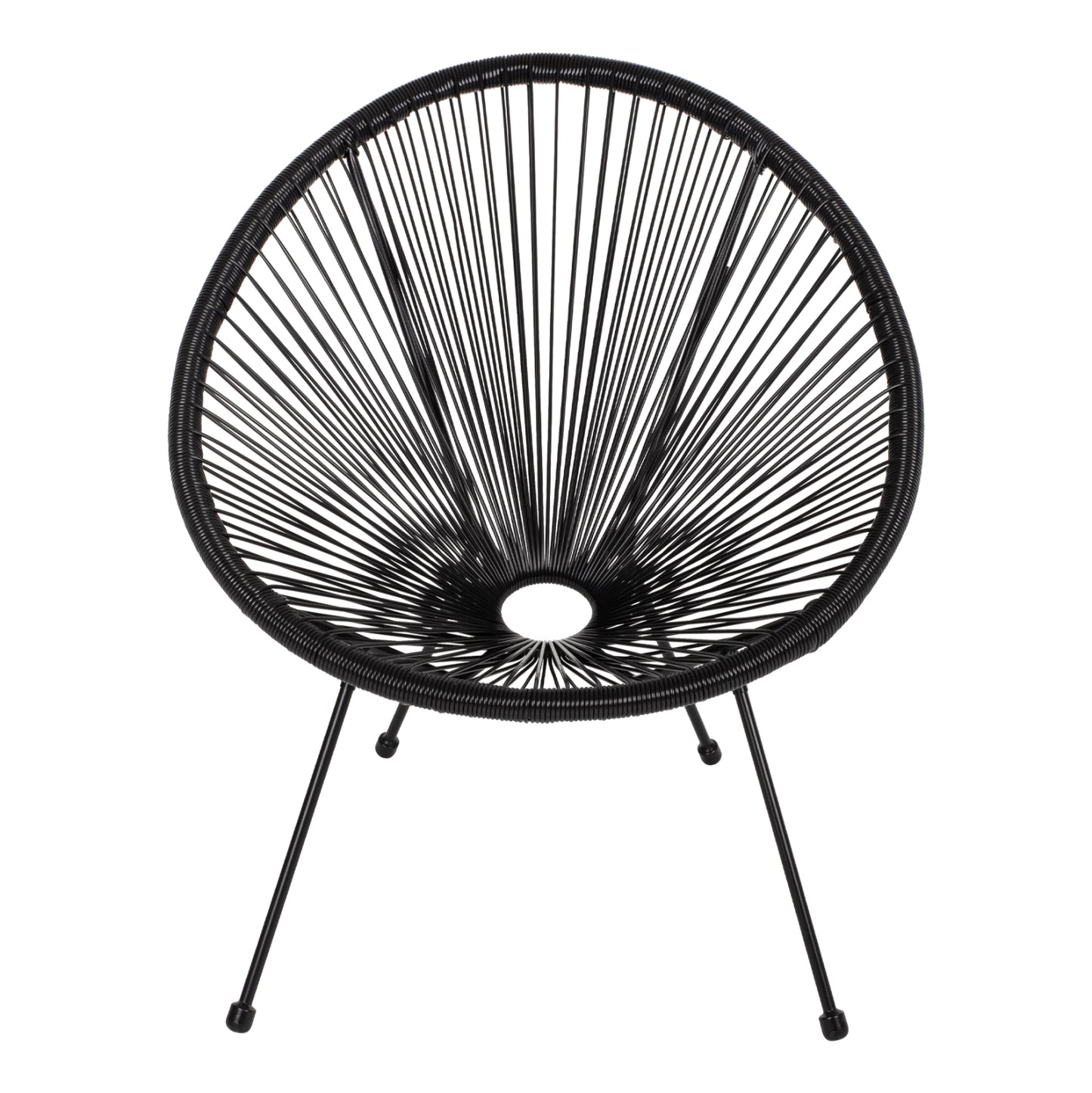 ARMCHAIR ACAPULCO NEST-TYPE BLACK METAL AND BLACK P.E.RATTAN HM5872.01 70x73x79 cm.