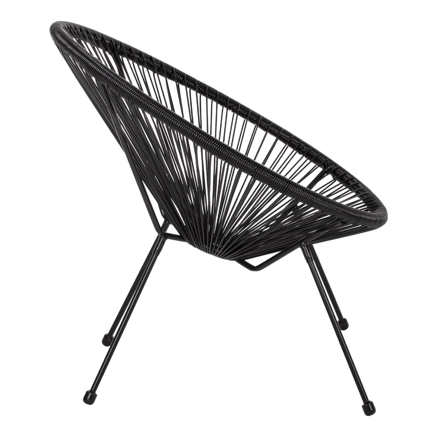 ARMCHAIR ACAPULCO NEST-TYPE BLACK METAL AND BLACK P.E.RATTAN HM5872.01 70x73x79 cm.