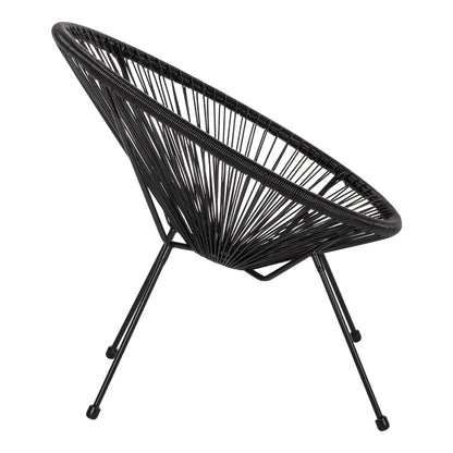 ARMCHAIR ACAPULCO NEST-TYPE BLACK METAL AND BLACK P.E.RATTAN HM5872.01 70x73x79 cm.