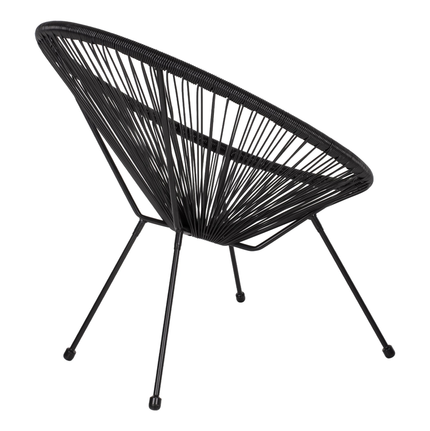 ARMCHAIR ACAPULCO NEST-TYPE BLACK METAL AND BLACK P.E.RATTAN HM5872.01 70x73x79 cm.