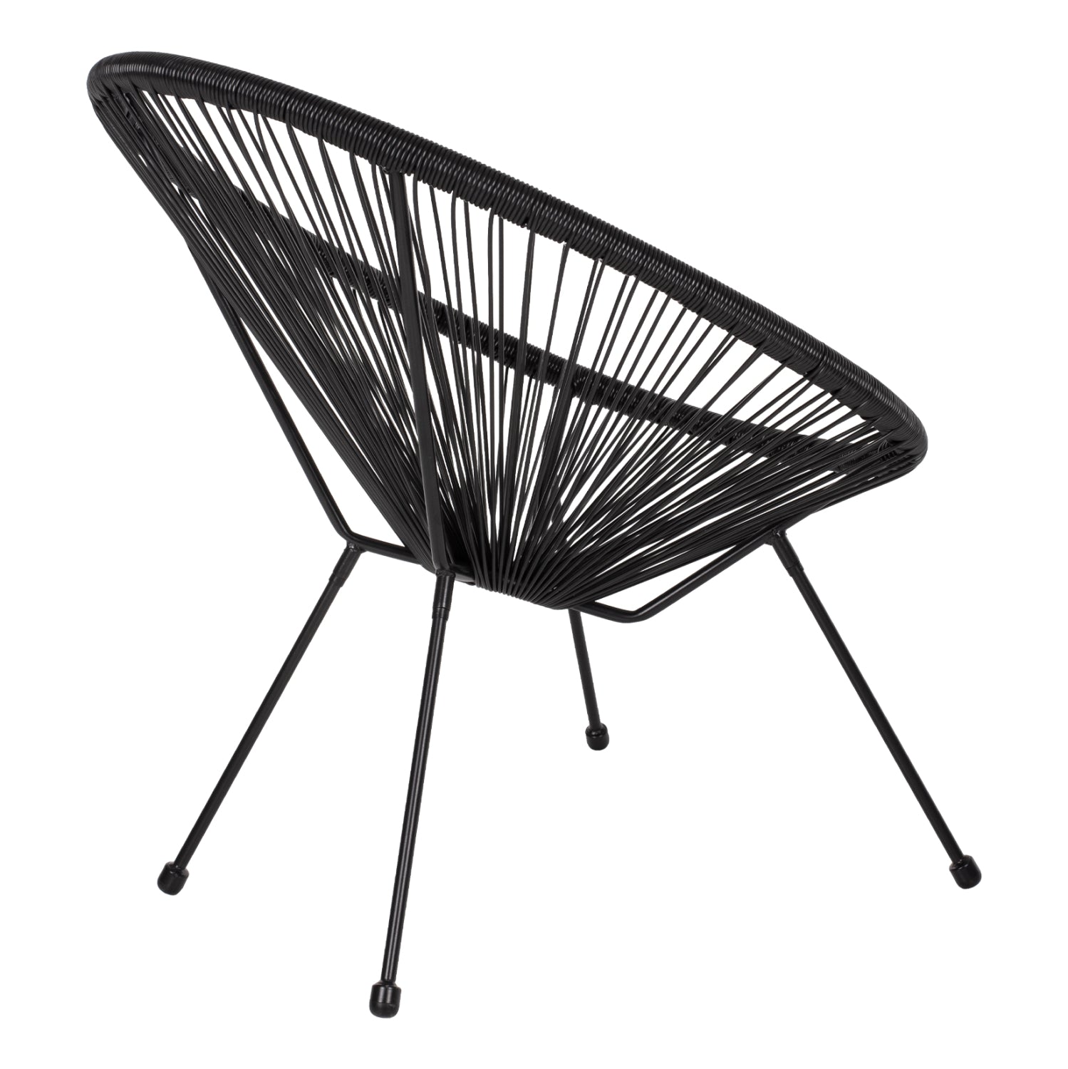 ARMCHAIR ACAPULCO NEST-TYPE BLACK METAL AND BLACK P.E.RATTAN HM5872.01 70x73x79 cm.