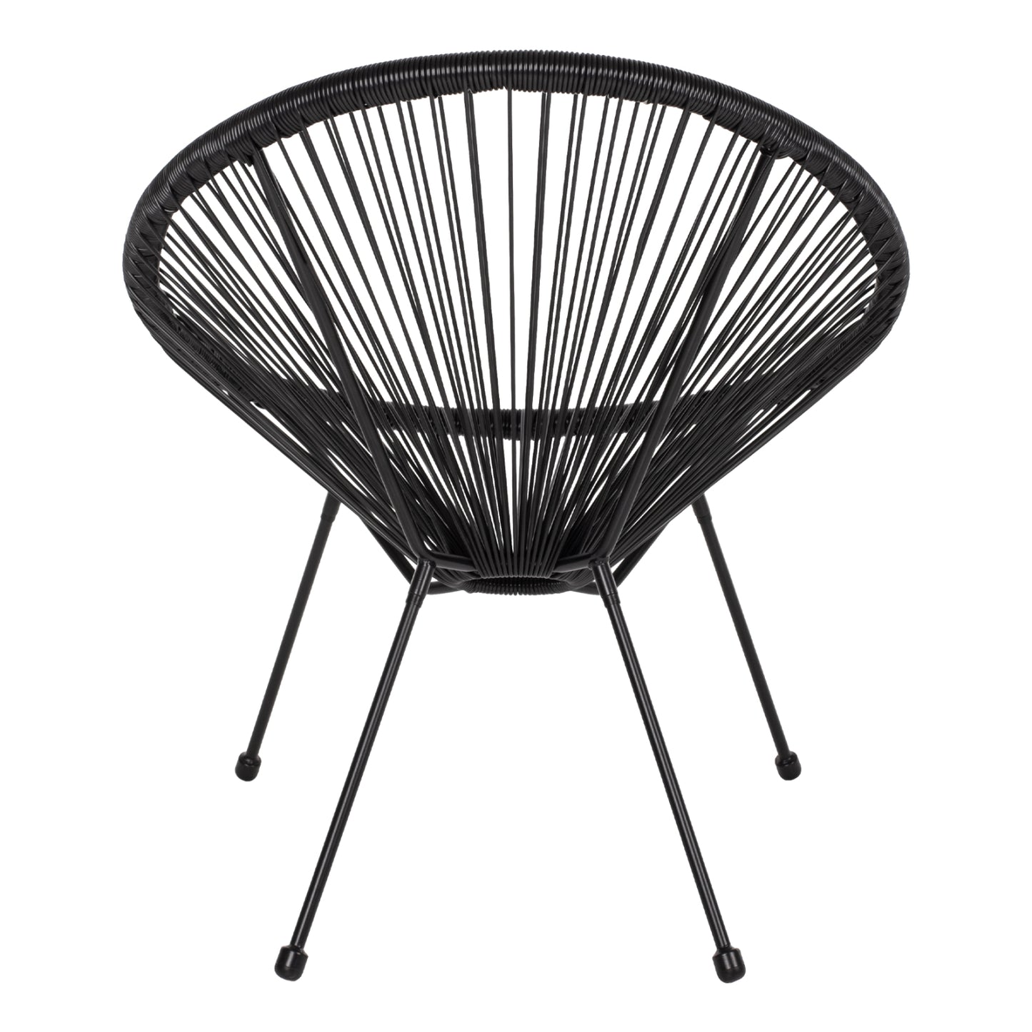ARMCHAIR ACAPULCO NEST-TYPE BLACK METAL AND BLACK P.E.RATTAN HM5872.01 70x73x79 cm.