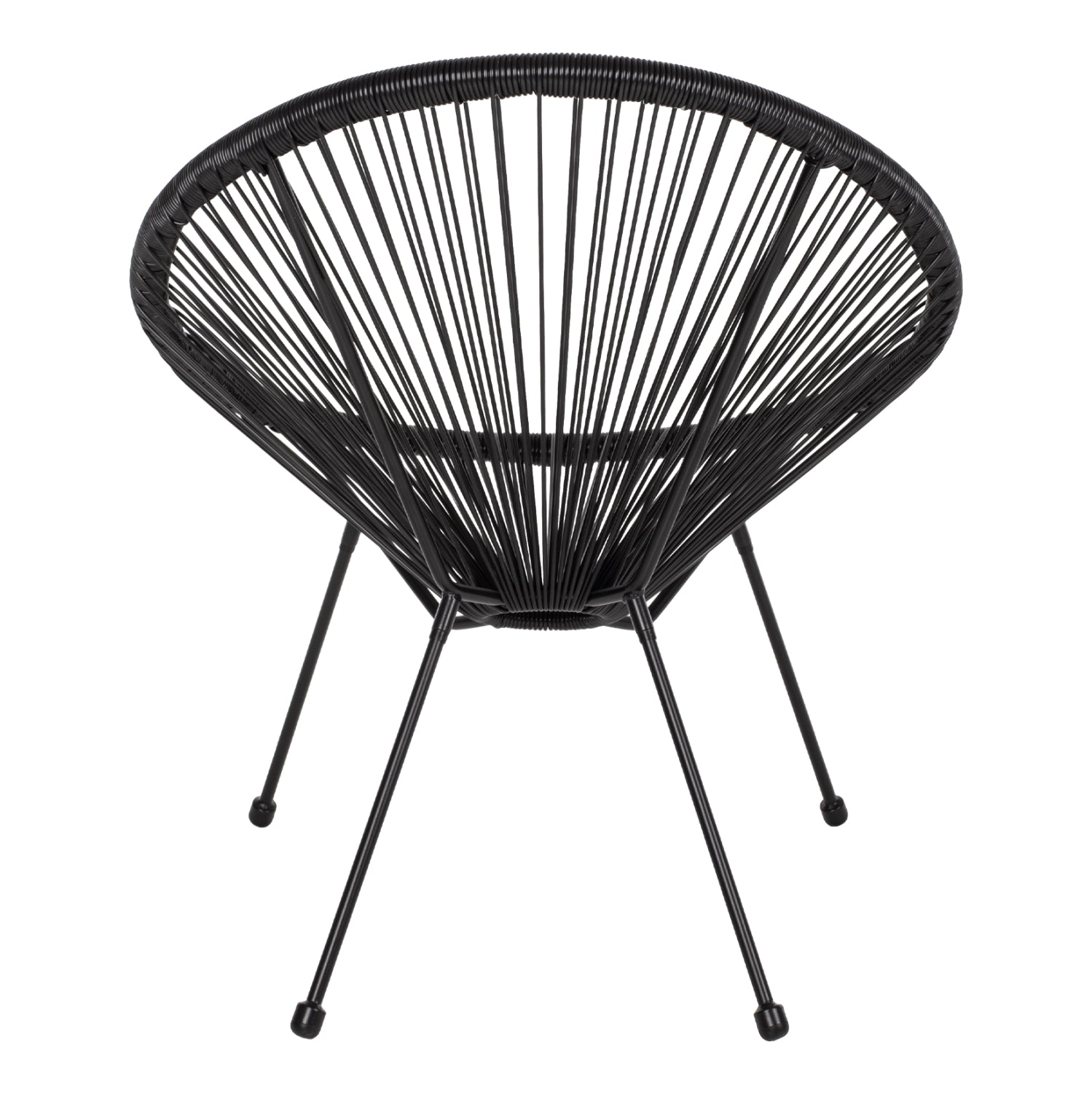 ARMCHAIR ACAPULCO NEST-TYPE BLACK METAL AND BLACK P.E.RATTAN HM5872.01 70x73x79 cm.