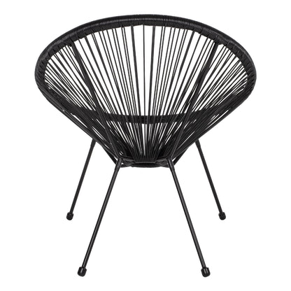 ARMCHAIR ACAPULCO NEST-TYPE BLACK METAL AND BLACK P.E.RATTAN HM5872.01 70x73x79 cm.