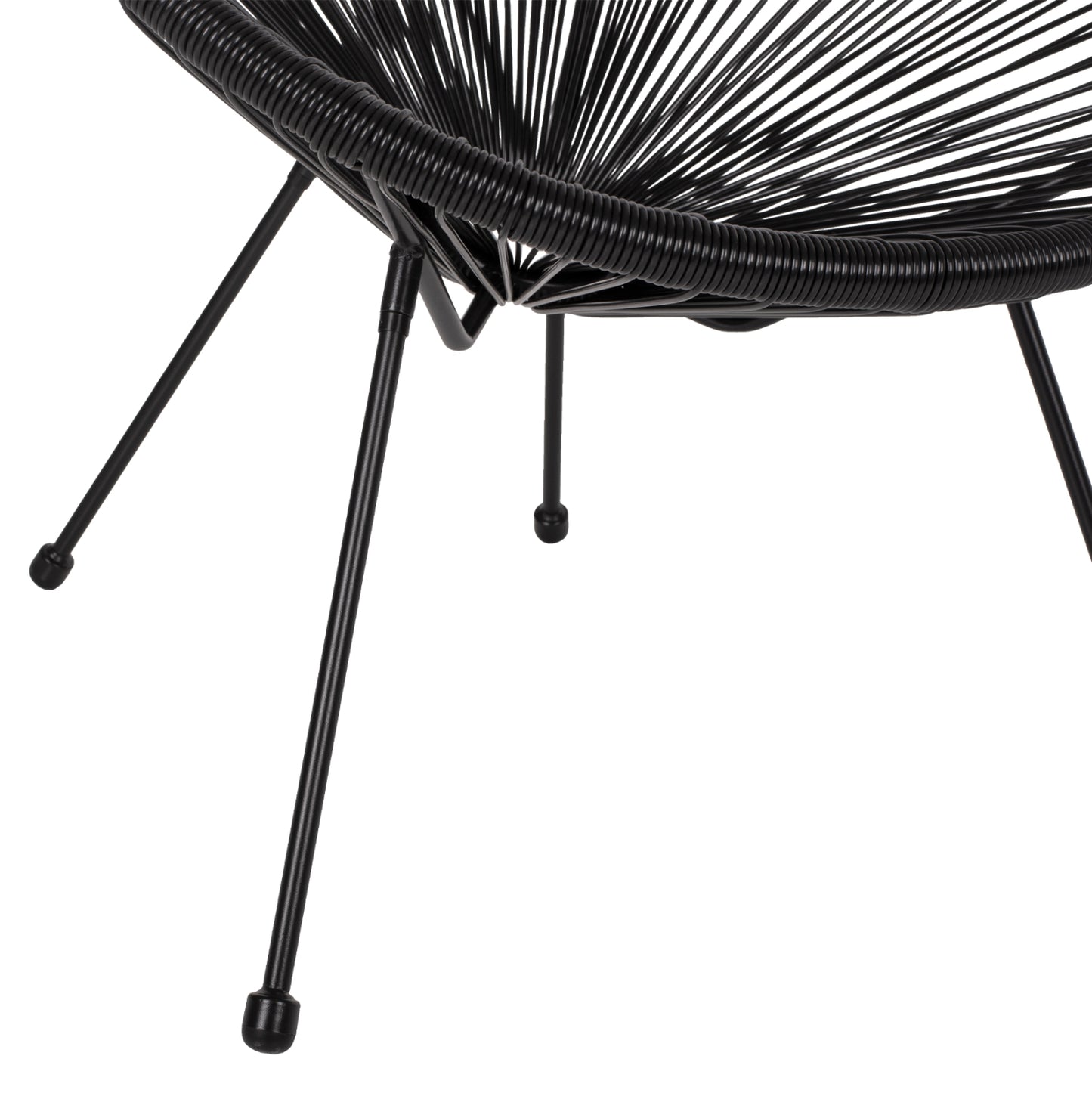 ARMCHAIR ACAPULCO NEST-TYPE BLACK METAL AND BLACK P.E.RATTAN HM5872.01 70x73x79 cm.