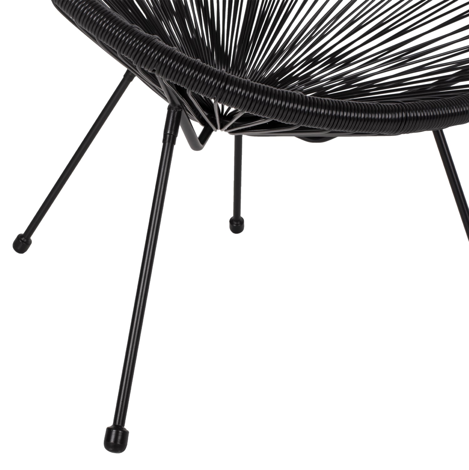 ARMCHAIR ACAPULCO NEST-TYPE BLACK METAL AND BLACK P.E.RATTAN HM5872.01 70x73x79 cm.