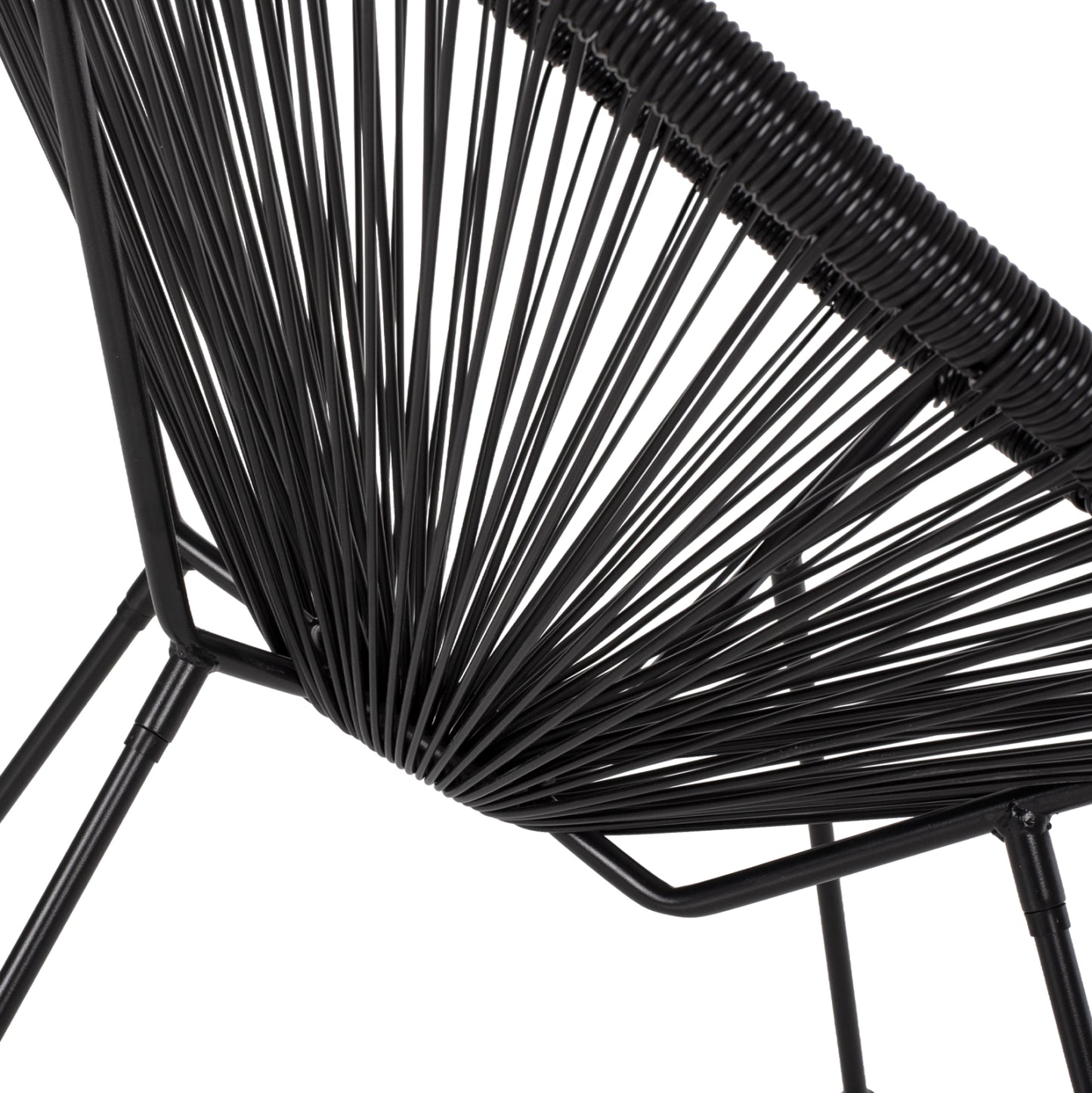 ARMCHAIR ACAPULCO NEST-TYPE BLACK METAL AND BLACK P.E.RATTAN HM5872.01 70x73x79 cm.
