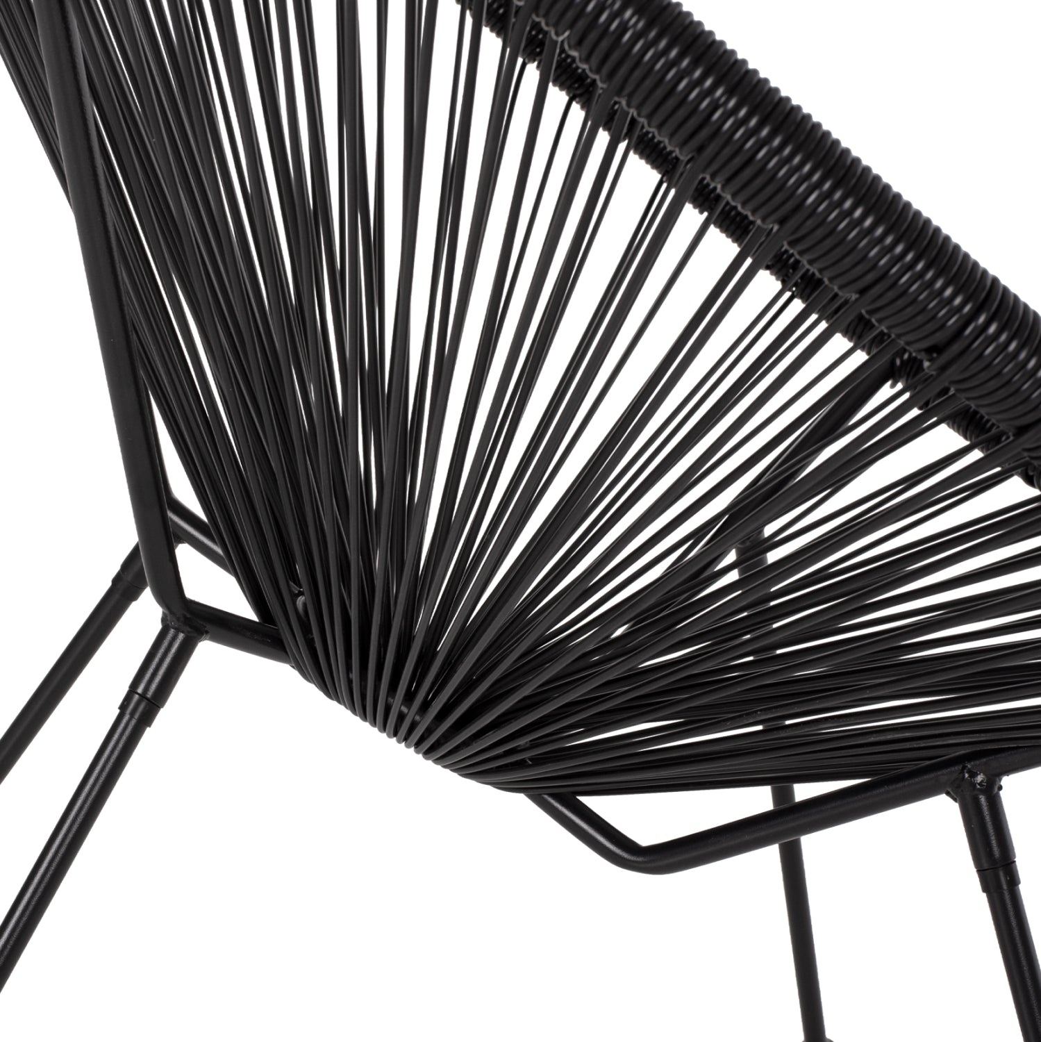 ARMCHAIR ACAPULCO NEST-TYPE BLACK METAL AND BLACK P.E.RATTAN HM5872.01 70x73x79 cm.