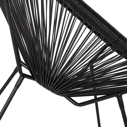 ARMCHAIR ACAPULCO NEST-TYPE BLACK METAL AND BLACK P.E.RATTAN HM5872.01 70x73x79 cm.