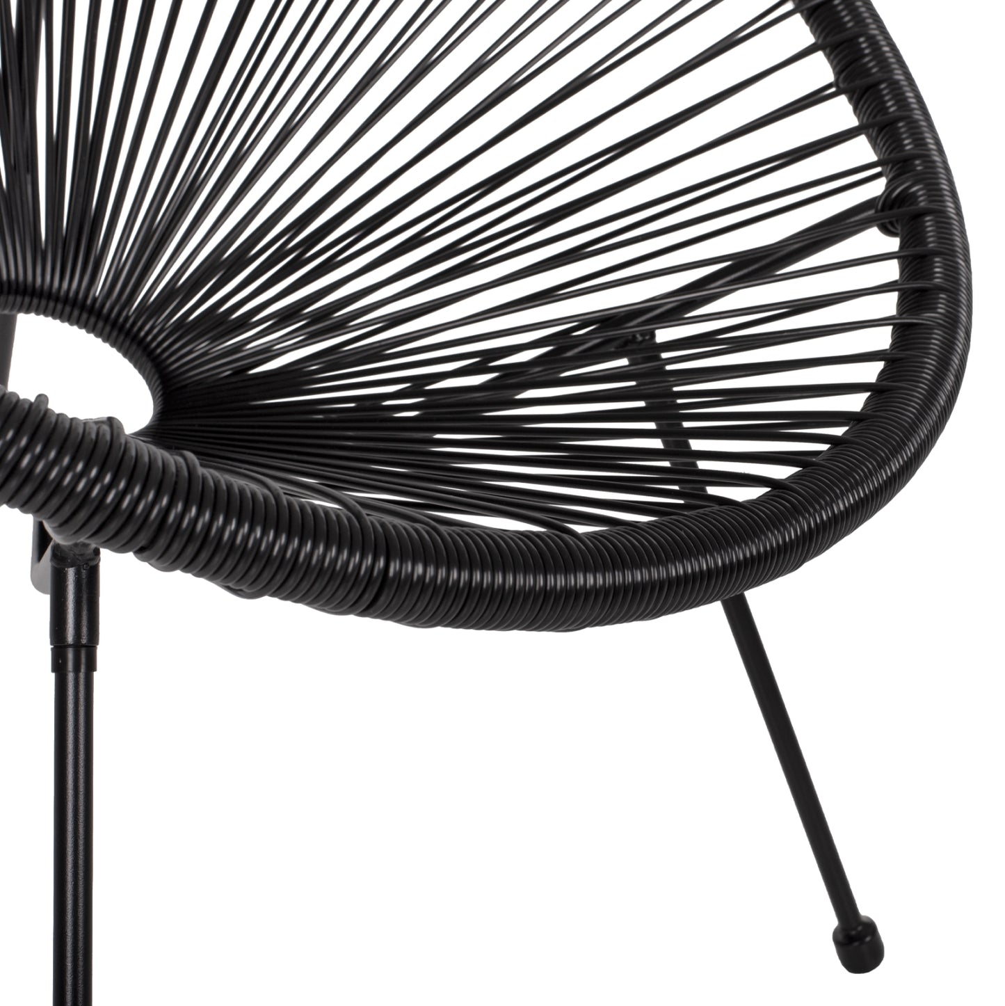 ARMCHAIR ACAPULCO NEST-TYPE BLACK METAL AND BLACK P.E.RATTAN HM5872.01 70x73x79 cm.