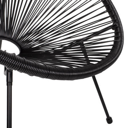ARMCHAIR ACAPULCO NEST-TYPE BLACK METAL AND BLACK P.E.RATTAN HM5872.01 70x73x79 cm.