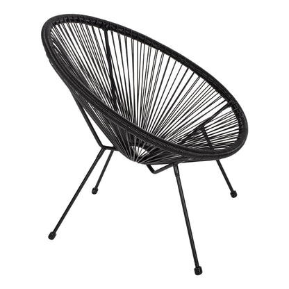 ARMCHAIR ACAPULCO NEST-TYPE BLACK METAL AND BLACK P.E.RATTAN HM5872.01 70x73x79 cm.